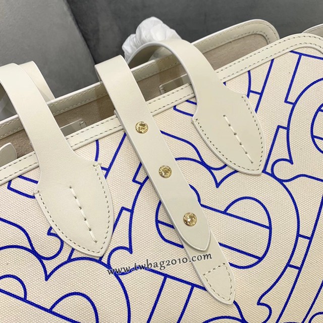 Burberry專門店新款帆布購物袋 巴寶莉棉質帆布手提托特包 yxb1414
